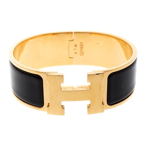 hermes black loawith gold h|hermes enamel h bracelet chart.